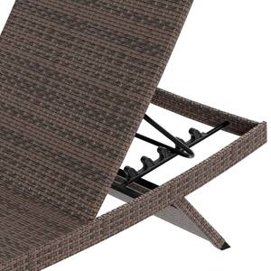 Bowman Brown 2-Piece Wicker Reclining Outdoor Chaise Lounge