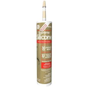 Supreme Silicone Caulk 10.1 oz. Kitchen and Bath Sealant Almond (12-Pack)