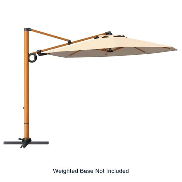 Clihome 11ft. Round Umbrella Outdoor Cantilever Patio Umbrella with 4 tilt positions in Beige