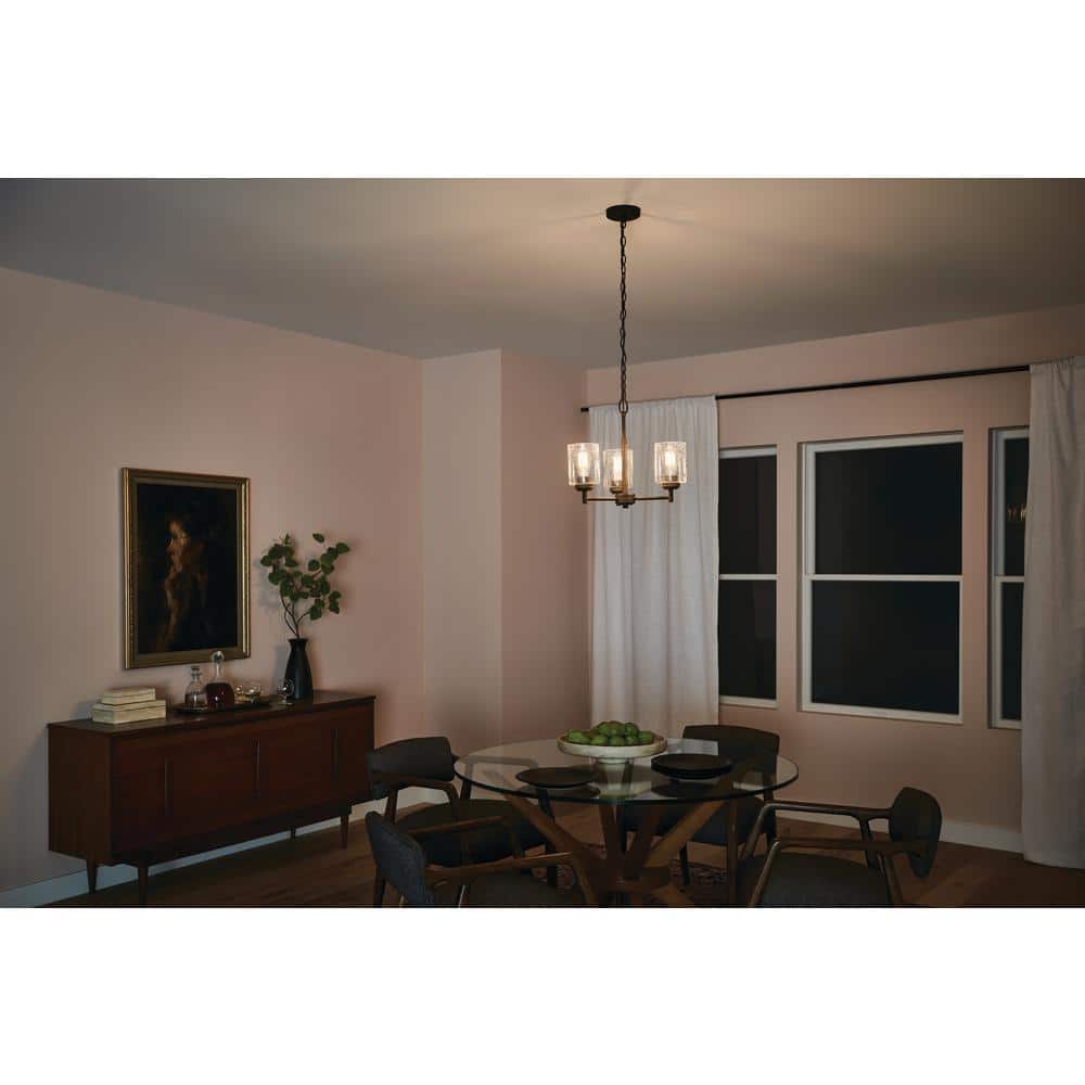 Winslow Bronze 3-Light Mini Chandelier with Clear Glass