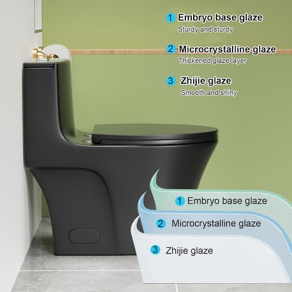 High-Efficiency Tornado Flush Toilet, 1.1/1.6 GPF One-Piece Design, 12 in. S-Trap, ADA Comfort Height, Dual Flush