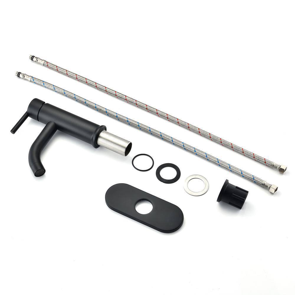 Matte Black Single Handle Stainless Steel Bathroom Faucet