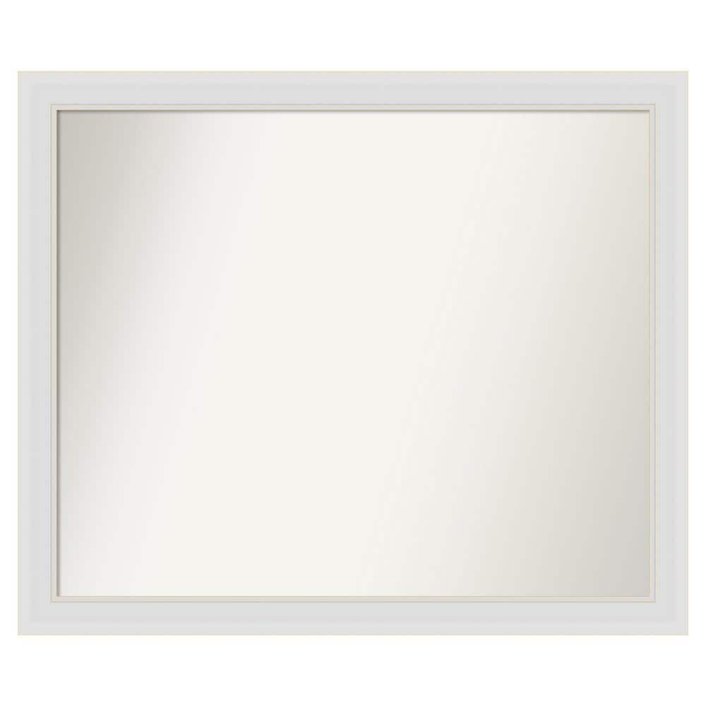 Flair Soft White Narrow 38 in. x 32 in. Custom Non-Beveled Satin Recyled Polystyrene Bathroom Vanity Wall Mirror price history on PriceWatchPro