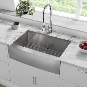 Rivage 30 in. x 21 in. Stainless Steel, Single Basin, Farmhouse Kitchen Sink with Apron