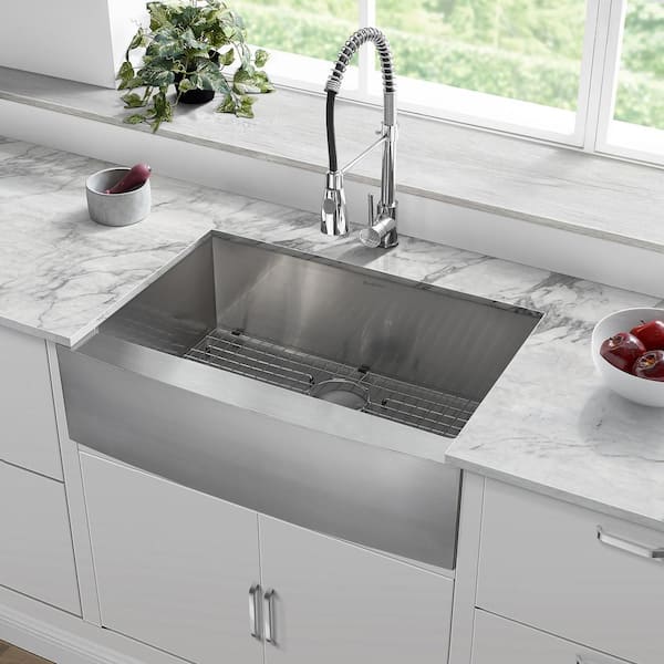 Swiss Madison Rivage 30 in. x 21 in. Stainless Steel, Single Basin ...