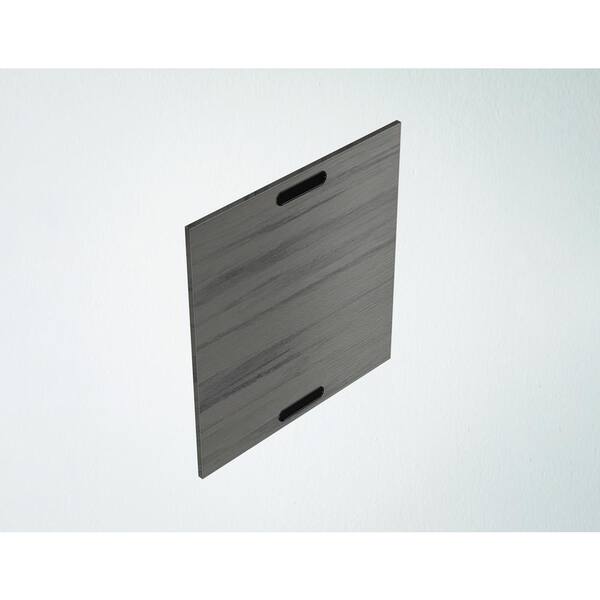 WeatherStrong Miami Dark Ash High Density Polythylene 0.63 in. x 19.5 in. x 30 in. Outdoor Kitchen Cabinet Base End Panel