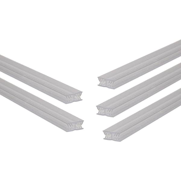 Extruded Panel Gripper 0.36 in. D x 0.92 in. x 96 in. L Clear Plastic H-Channel Divider Fits 3/16 in. Boards (5-Pack)