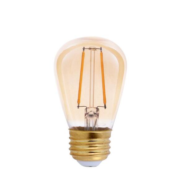 TriGlow 25-Watt Equivalent S14 Amber Glass Filament LED Light Bulb Amber 2200K