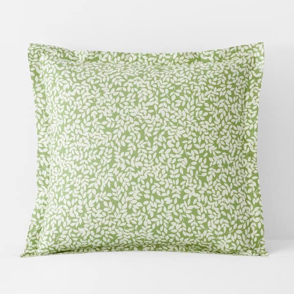 The Company Store Company Cotton Remi Leaf Green Cotton Percale Euro Sham