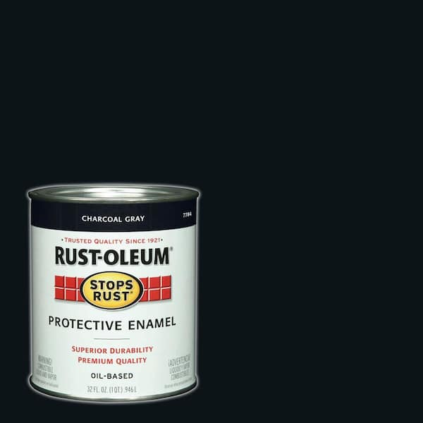 Rust-Oleum Stops Rust 1 qt. Protective Enamel Gloss Charcoal Interior ...