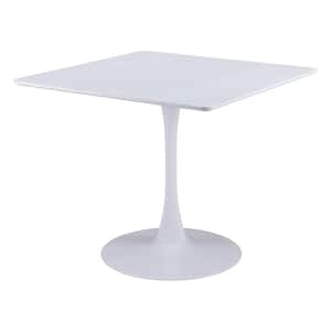 Molly 35.4 in. Square White MDF Top with Steel Frame Dining Table (Seats 4)