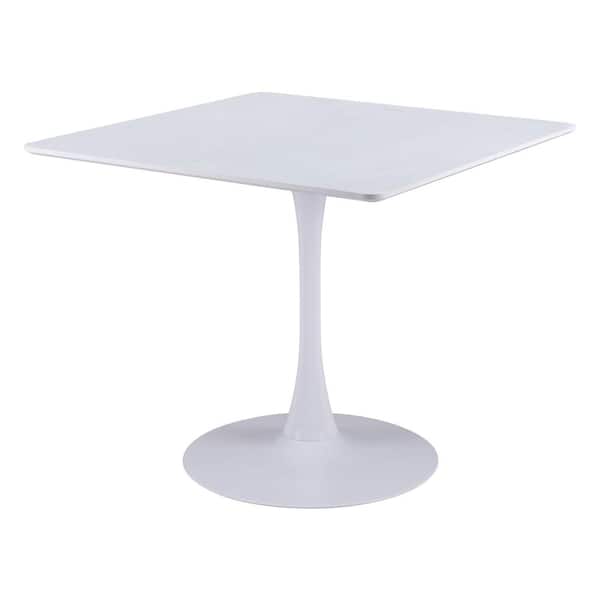 ZUO Molly 35.4 in. Square White MDF Top with Steel Frame Dining Table (Seats 4)
