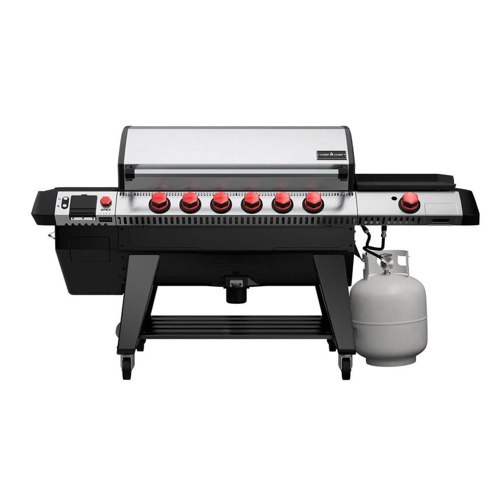 Camp Chef Apex 36 WI FI Pellet Grill in Stainless Steel with Gas Kit