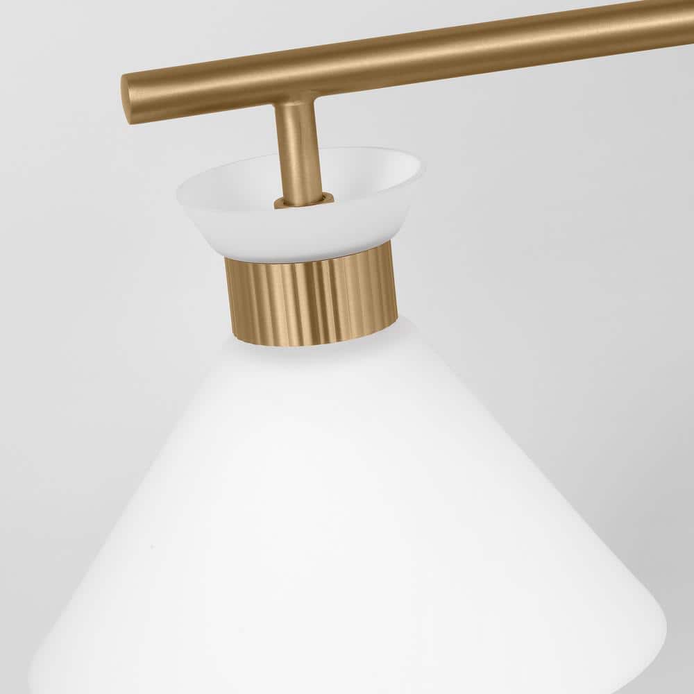 Satin Brass 3-Light Vanity with Etched Glass Shades