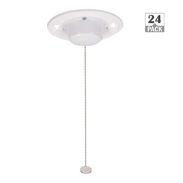 Commercial Electric 5 in. Closet Light with Pull Chain Utility Light LED Flush Mount Ceiling Light 650LM 7W Bright White 4000K (24-Pack)