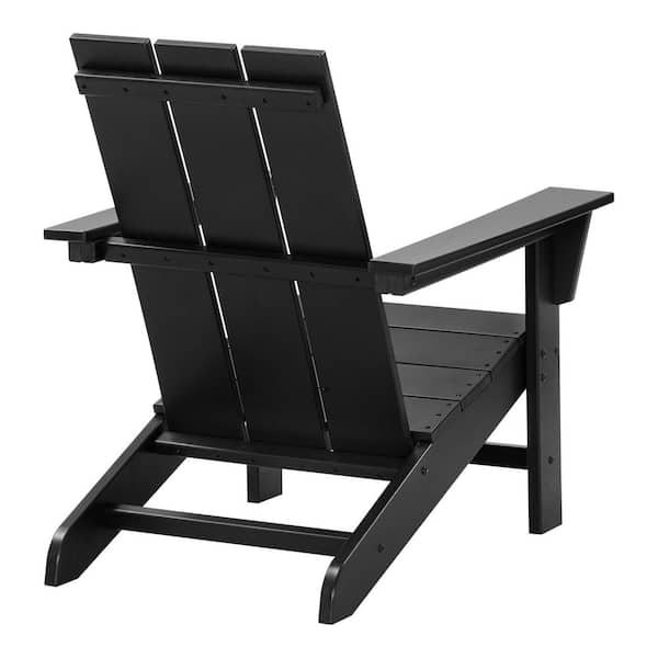Hampton Bay Autumn Glen HDPE All-Weather Adirondack Chair Black