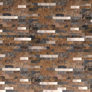 DIP Rust Slate Copper Rose 11.5 in. x 11.5 in. PVC Peel and Stick Tile Backsplash 9.5 sq. ft. (10-Pack)
