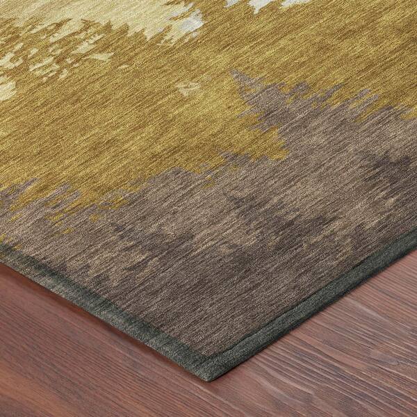 Chantille Machine Washable Indoor/Outdoor Abstract ACN2861 Walnut 2 ft. x 7 ft. Runner Rug