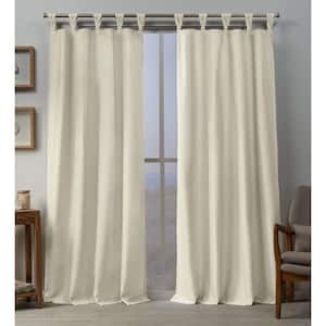 Loha Ivory Solid Light Filtering Braided Tab Top Curtain, 54 in. W x 84 in. L (Set of 2)