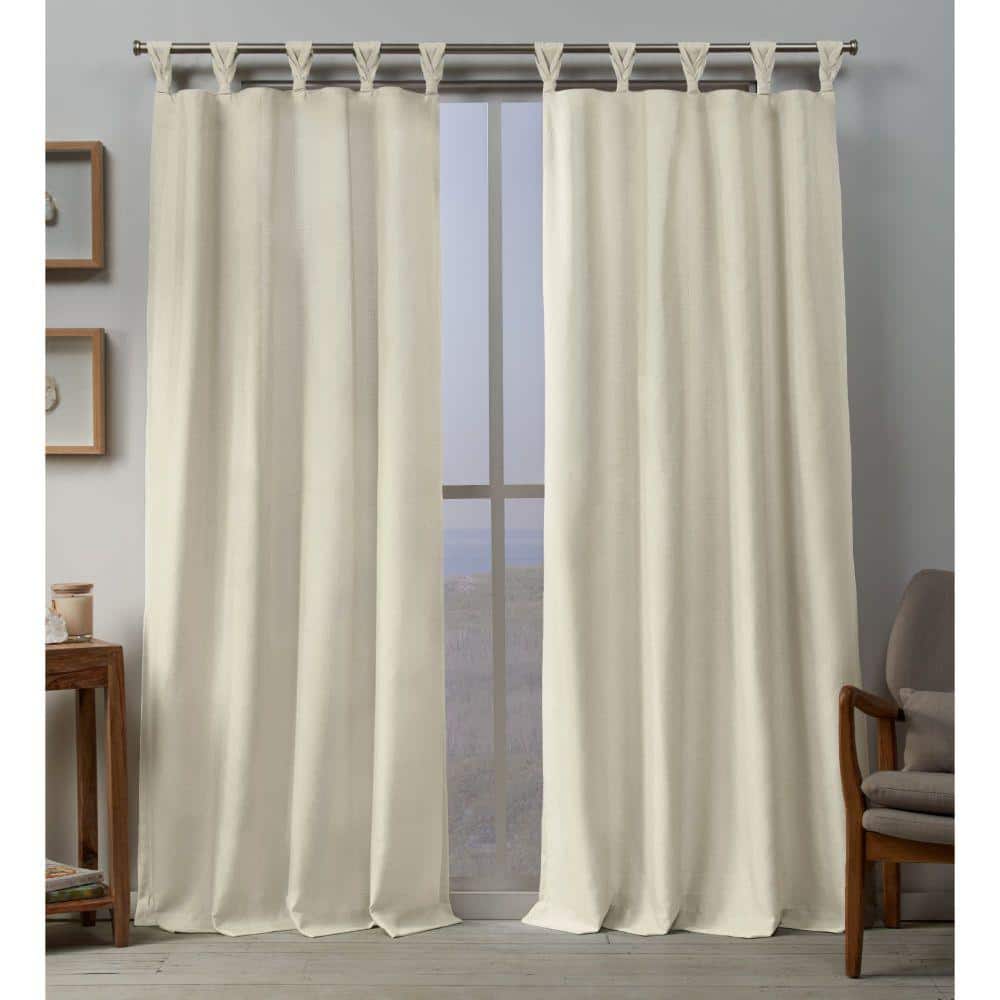 Loha Ivory Solid Light Filtering Braided Tab Top Curtain, 54 in. W x 96 in. L (Set of 2) price history on PriceWatchPro