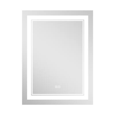 24 in. x 32 in. Modern Rectangle Unframed Antifog Dimmable LED Vanity Mirror Lighted Bathroom Wall Mirror