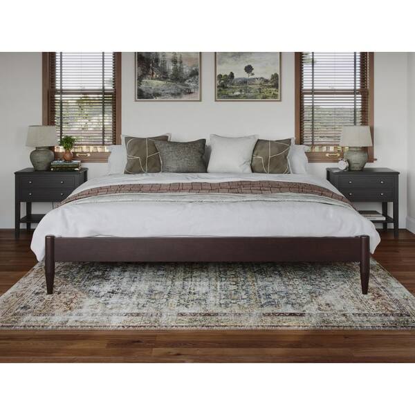 AFI Pasadena 14 in. Espresso Black Solid Wood Frame King Platform Bed