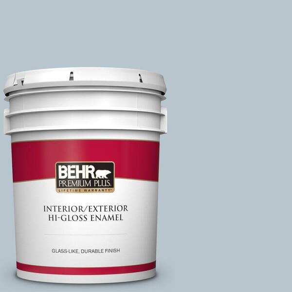 BEHR PREMIUM PLUS 1 gal. #N520-2 Silver Bullet Satin Enamel Low