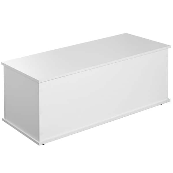 White Wooden Storage Box, Organizer and Bench Perfect Furniture to Add Accent in Entryway and Keep Shoes, Bedroom