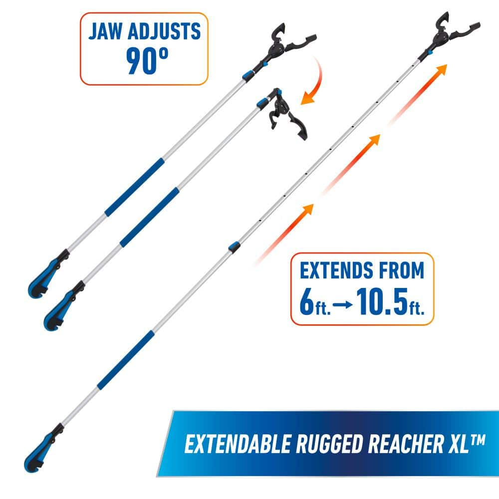 Unger 6 ft. - 10.5 ft. Extendable Rugged Reacher XL Telescopic Grabber ...