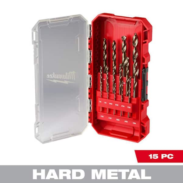 Milwaukee Cobalt Red Helix Drill Bit Set for Drill Drivers (15-Piece)  48-89-2370 - The Home Depot