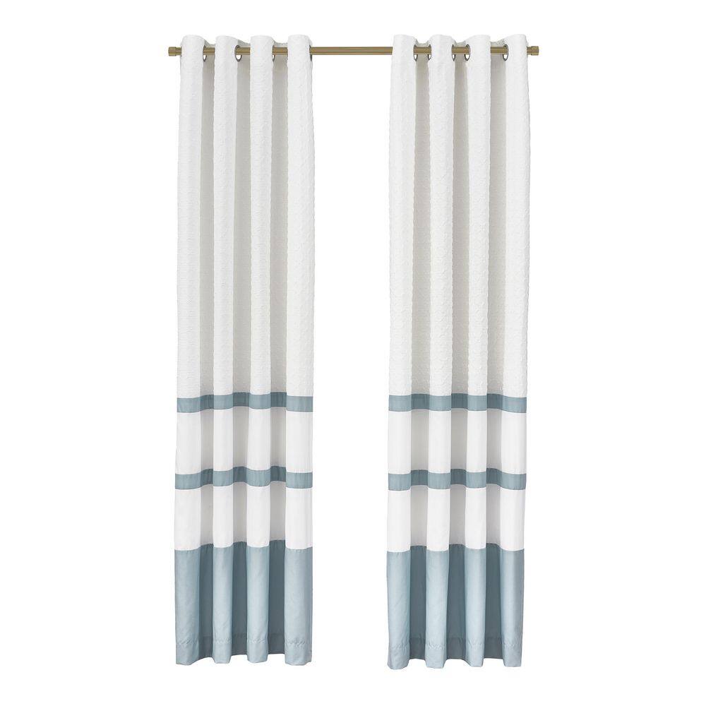 Trilogy Blue Stripe Polyester Window Panel 50 in. W x 84 in. L (Set of 2) price history on PriceWatchPro
