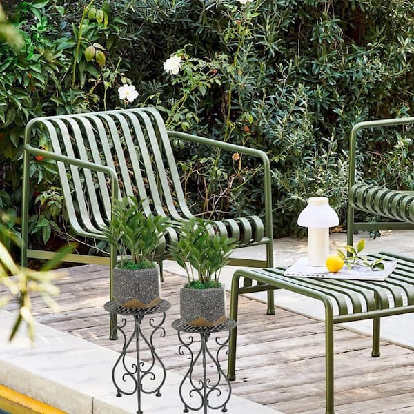 OGETFUUR 2-Pack Iron Plant Stands, Heavy Duty Plant Pedestal