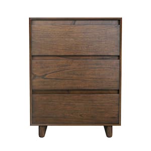 Halmstad Brown 3-Drawer 22 in. W. Wood Panel Nightstand