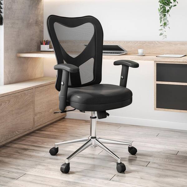 Black High Back Mesh Office Chair with Chrome Base