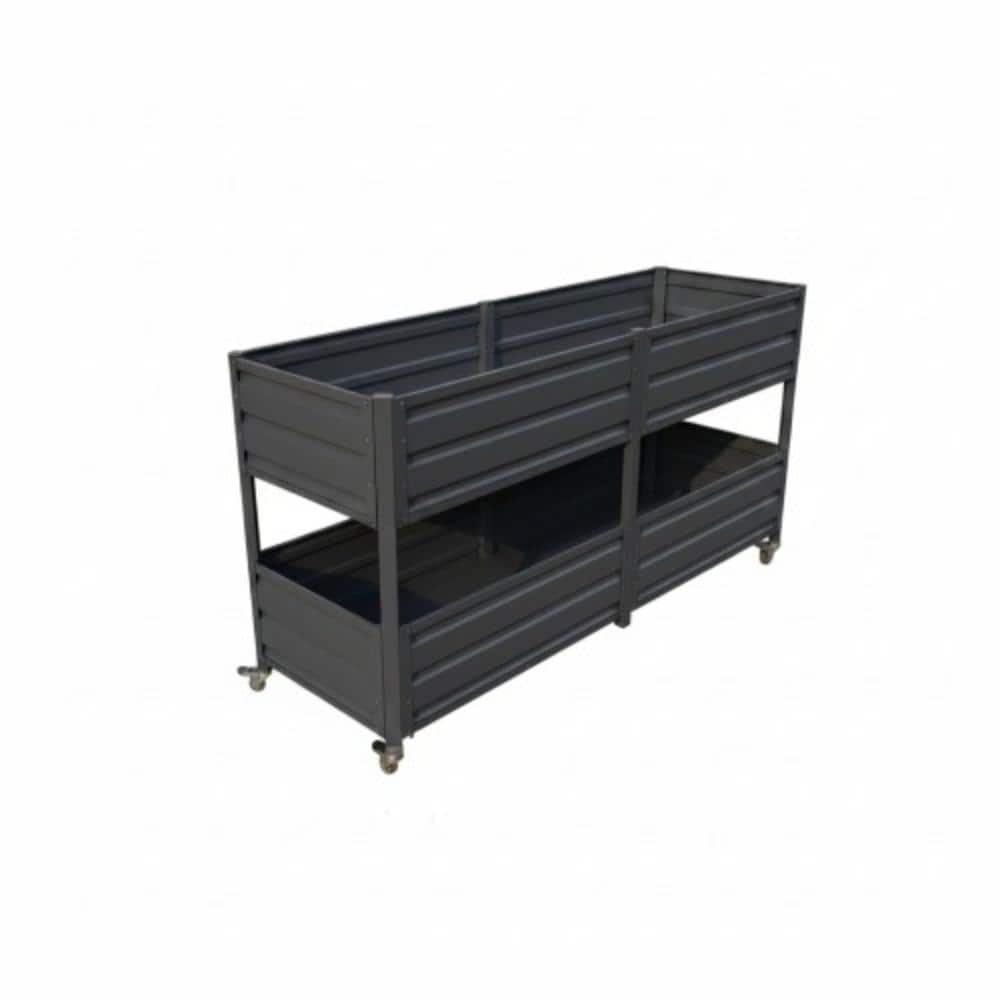 Dual-Tier Galvanized Raised Bed  Lockable Wheels – Grey price history on PriceWatchPro