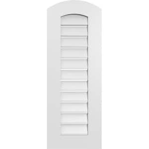 14 in. x 36 in. Arch Top Surface Mount PVC Gable Vent: Decorative with Standard Frame