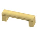 Simply Geometric 3 in. (76mm) Center-to-Center Brushed Brass Drawer Pull