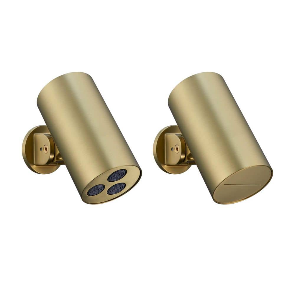 2-Spray Pattern 3.15 in. Wall Mount Fixed Shower Head with 6.92 GPM and Brass Shower Arm in Gold (2-Pieces) price history on PriceWatchPro