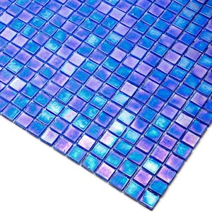 Skosh 11.6 in. x 11.6 in. Glossy Azure Blue Glass Mosaic Wall and Floor Tile (18.69 sq. ft./case) (20-pack)
