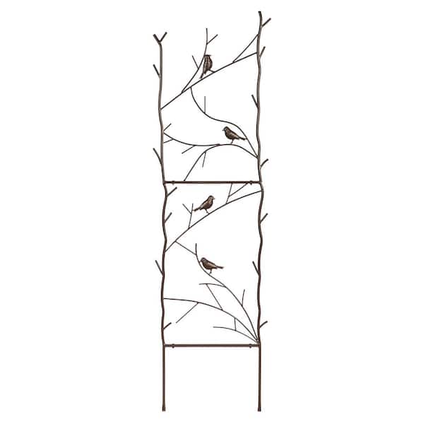 Evergreen Enterprises 60 in. Iron Trellis with Birds and Twigs