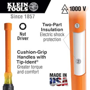 9/16 in. Insulated Nut Driver with 6 in. Hollow Shaft- Cushion Grip Handle