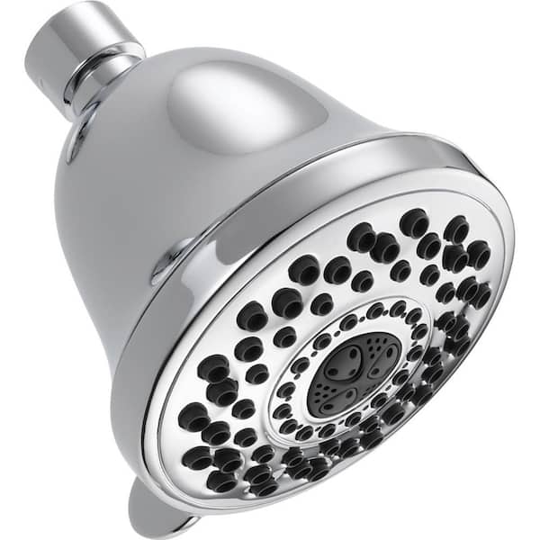 Delta 7-Spray Patterns 1.75 GPM 4 in. Wall Mount Fixed Shower Head in Chrome