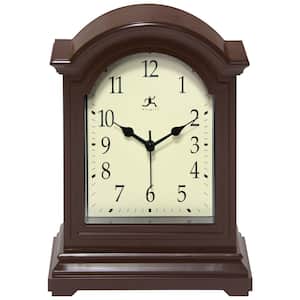 Brown Antique-Look Tabletop Grandfather-Style Clock