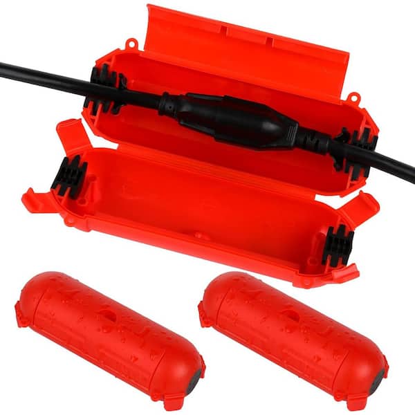Compact 2.3 in. x 7.1 in. x 2.3 in. Rubber Red 1-Gang Outdoor Extension Cord Safety Cover (3-Pack)