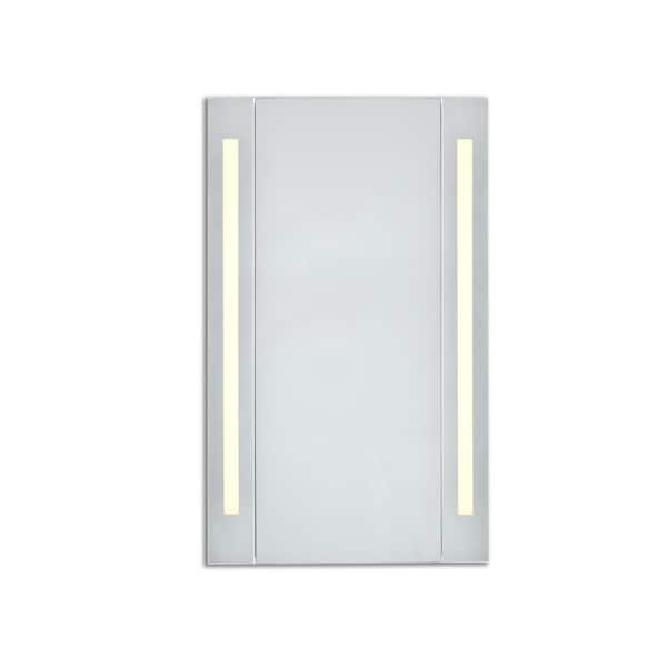 Unbranded Timeless Home 27.5 in. H x 19.5 in. W Modern Rectangular Steel LED Medicine Cabinet in Silver (3000K)