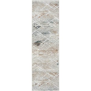 Glam Grey Multicolor 2 ft. x 8 ft. Contemporary Runner Area Rug