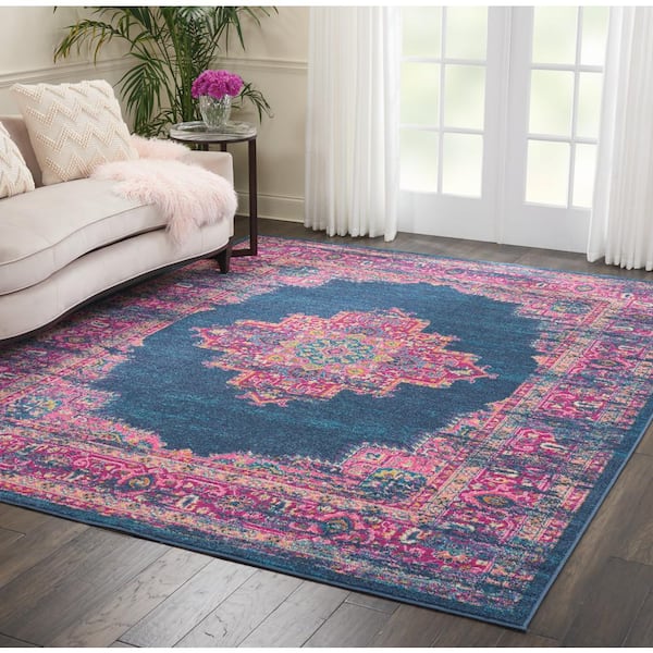 Passion Blue 8 ft. x 10 ft. Persian Vintage Area Rug