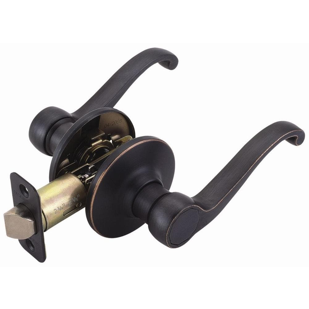 Oil Rubbed Bronze Scroll Passage Door Lever Handle