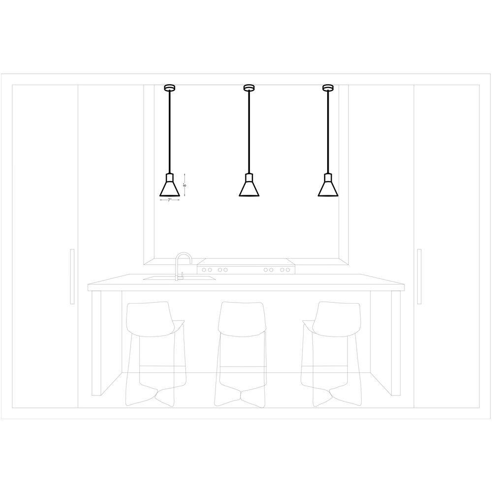 Satin Brass and Black Steel LED Mini Pendant Light