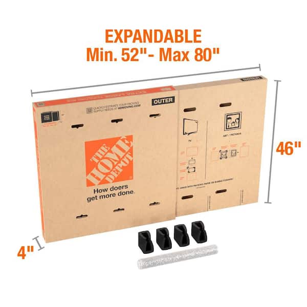 48 in. L x 6 in. W x 49 in. D Heavy Duty TV and Picture Moving Shipping and Packing Box